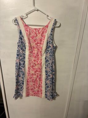 Lilly Pulitzer Pink and Blue Paisley Shift Dress